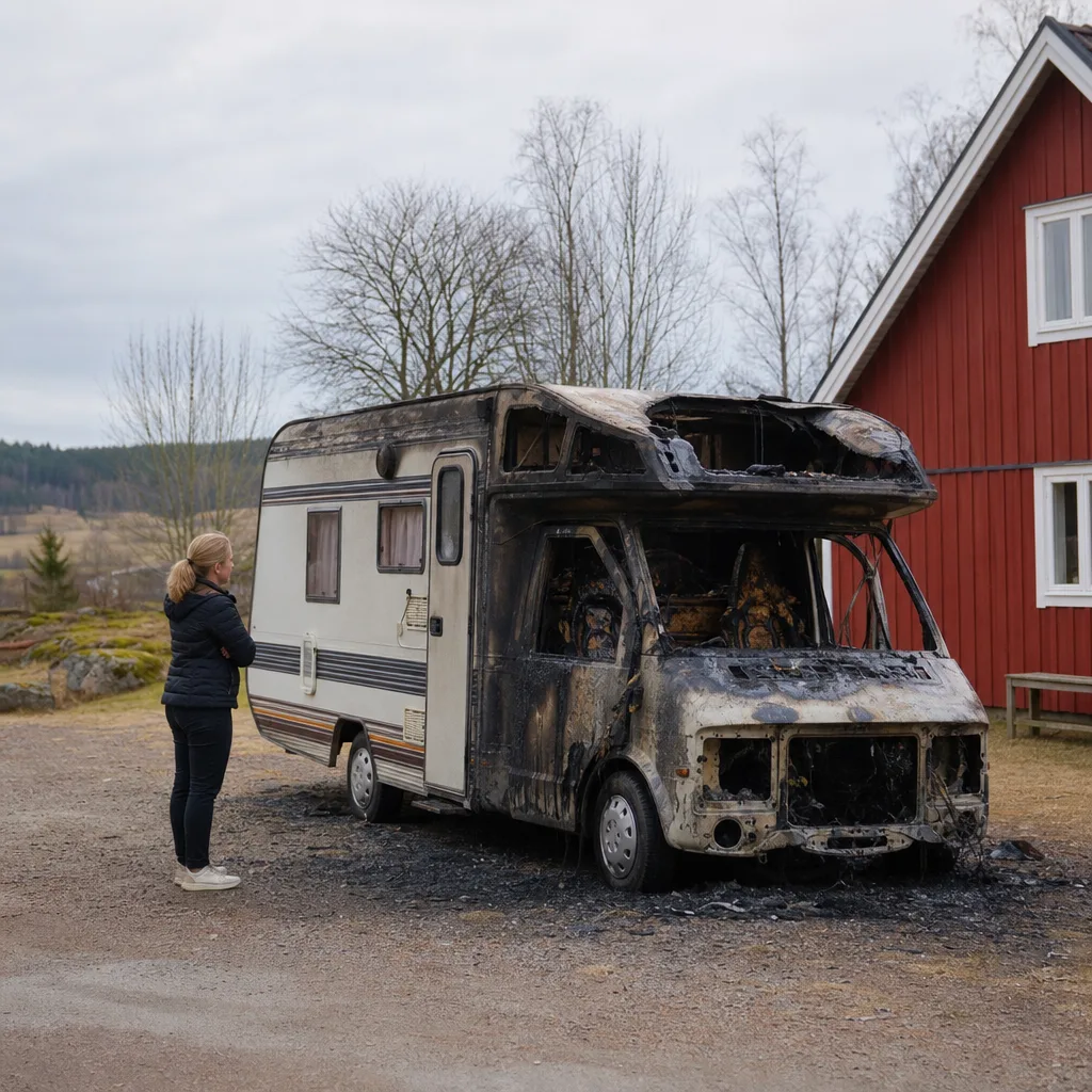 Brandskada husbil — gasolinstallation och spis