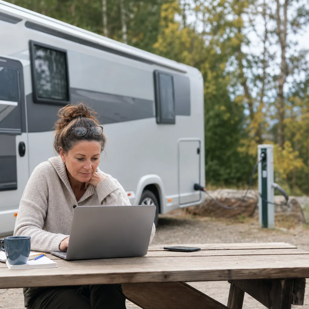 Jämför husbilsförsäkring — laptop med jämförelse
