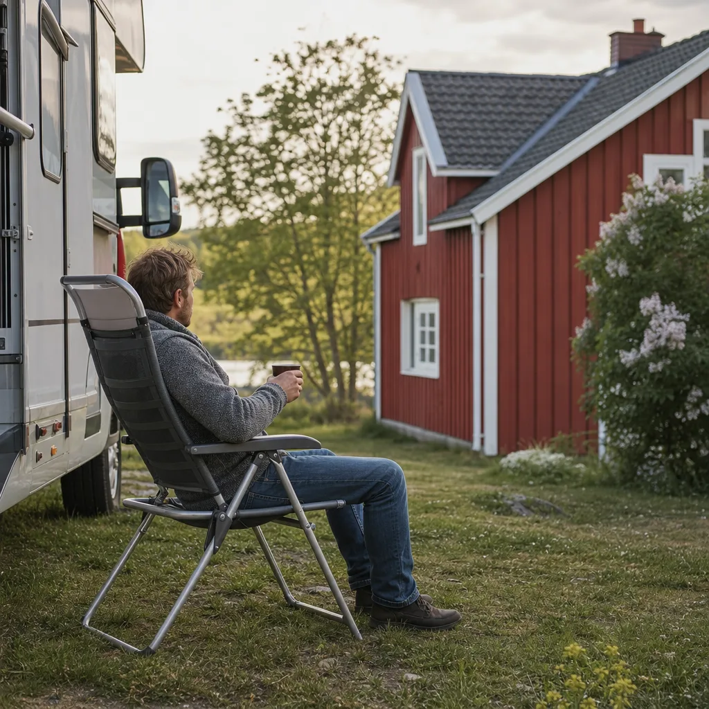 Husbilstillbehör — campingmöbler vid husbil